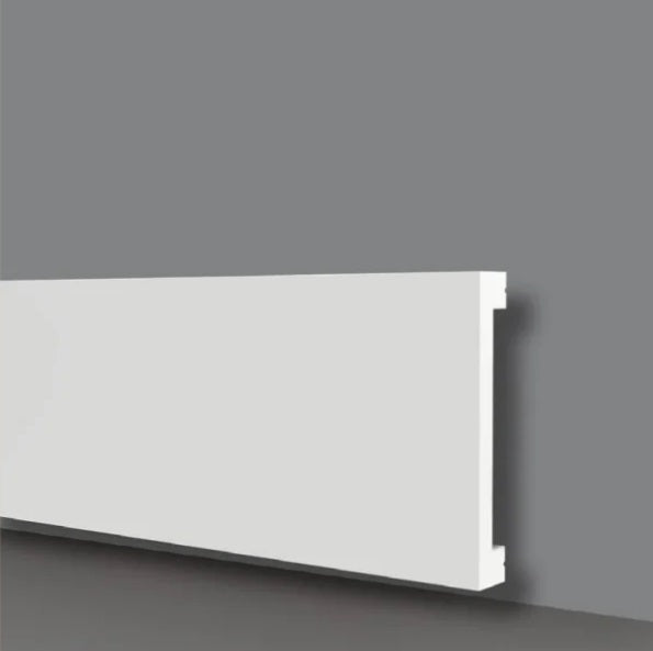 Battiscopa Squadrato Bianco in Polimeri Polistrutturato 2 Metri x60x10mm