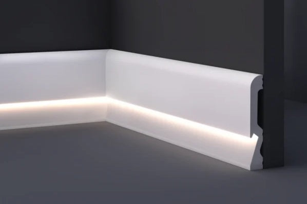 Battiscopa in Polimeri alloggio LED 100x18x2000 mm - Hd Skirting Led