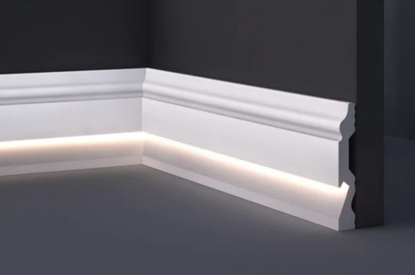 Battiscopa in Polimeri alloggio LED 100x18x2000 mm - Hd Skirting Led
