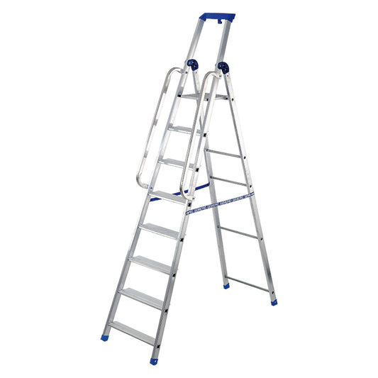 GIERRE - Scala Professionale Doppia Con Maniglioni 8 Gr. - Aperta