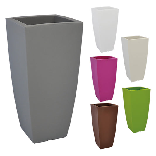 Vaso Quadro 'Stilo' Cm 40X40Xh.90 - 20 Lt. Avorio COD.6126841