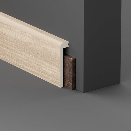 CopriBattiscopa in Polimero 100x25x2000 mm - Rovere Sbiancato - ARD