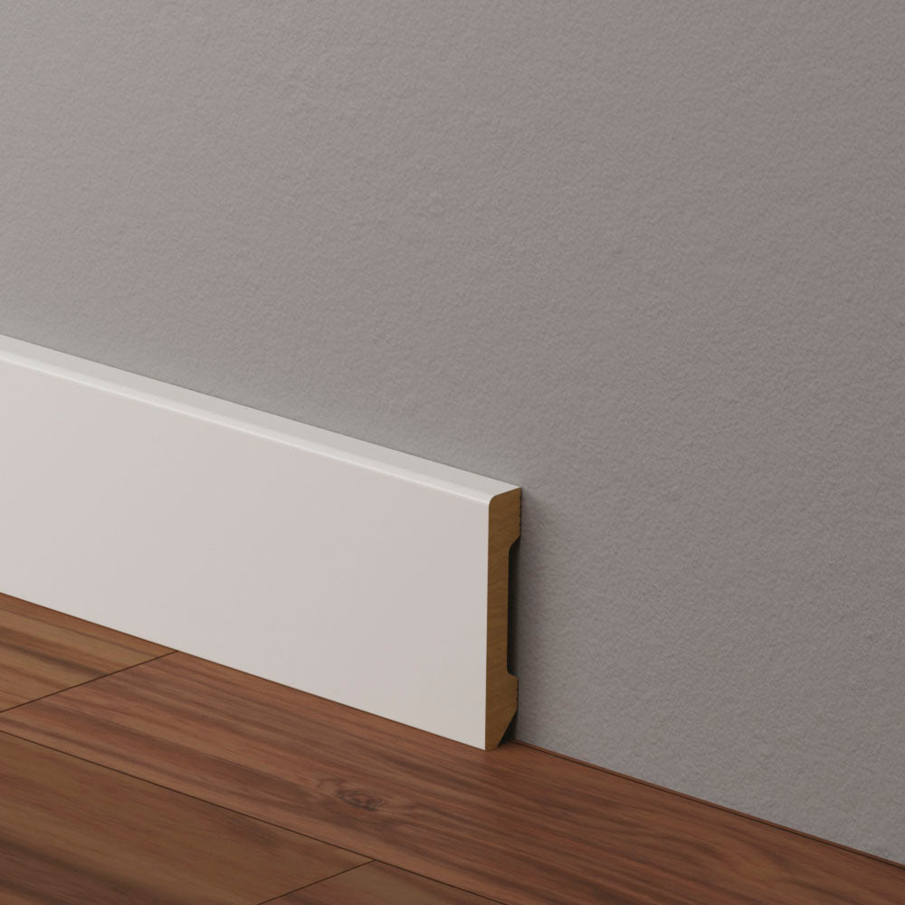 Battiscopa in Polimero 80x14x2000 mm - Effetto Legno Bianco - ARD