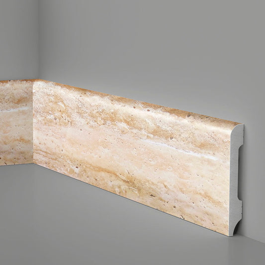 Battiscopa in Polimero 85x14x2000 mm - Effetto Marmo Travertino - ARD