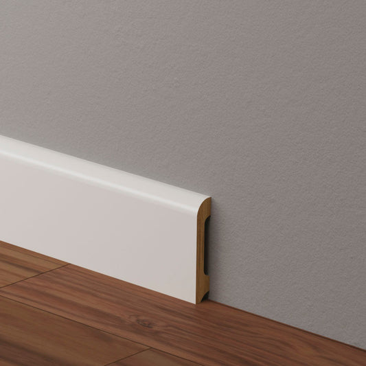 Battiscopa in Polimero 80x15x2000 mm - Effetto Legno Bianco - ARD