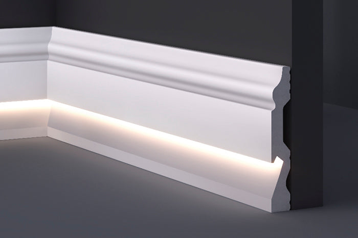 Battiscopa in Polimero alloggio LED 100x18x2000 mm - ARD