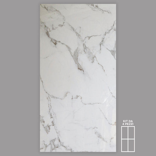 Kit 4 pezzi 120x60 cm - Pannello in PVC effetto Marmo 4mm di Spessore - ARD