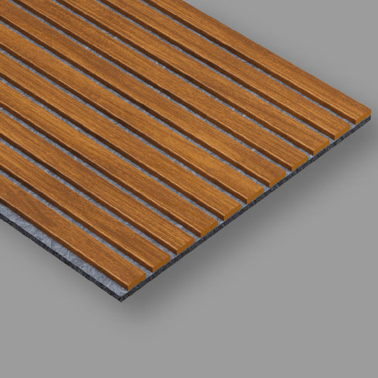 Pannello Acustico 2,7 metri x 60 cm - Rovere Caldo su PET GRIGIO - ARD