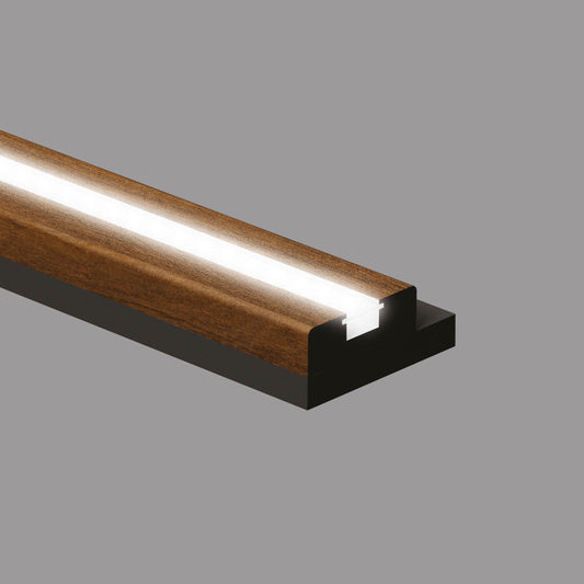 Pannello Profilo singolo per Alloggio LED - 55 x 3000 mm - Noce - ARD