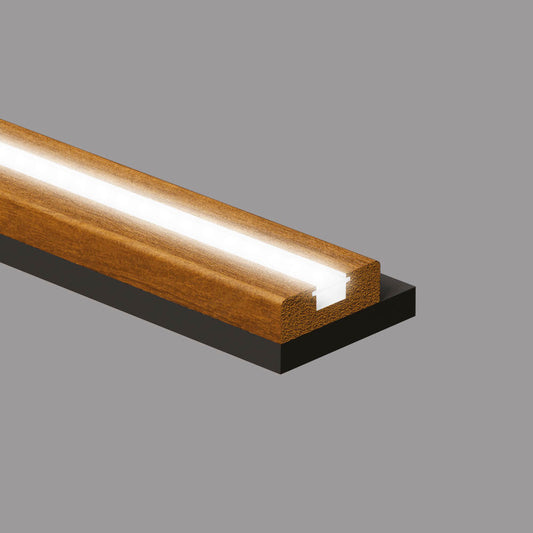 Pannello Profilo singolo per Alloggio LED - 55 x 3000 mm - Rovere Caldo - ARD