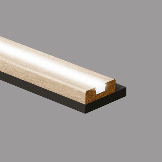 Pannello Profilo singolo per Alloggio LED - 55 x 3000 mm - Rovere Sbianc - ARD