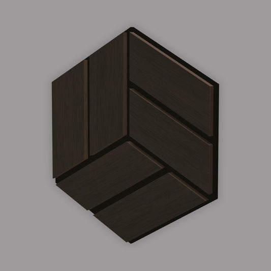 Pannello Acustico Esagonale in MDF 300x260 mm - Black Oak - ARD
