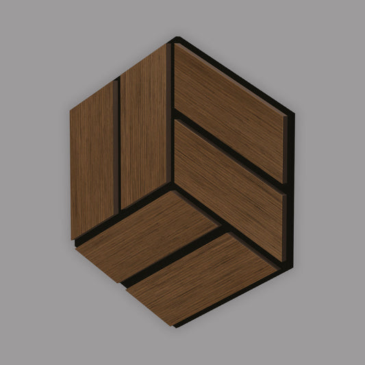 Pannello Acustico Esagonale in MDF 300x260 mm - Dark Walnut JK - ARD