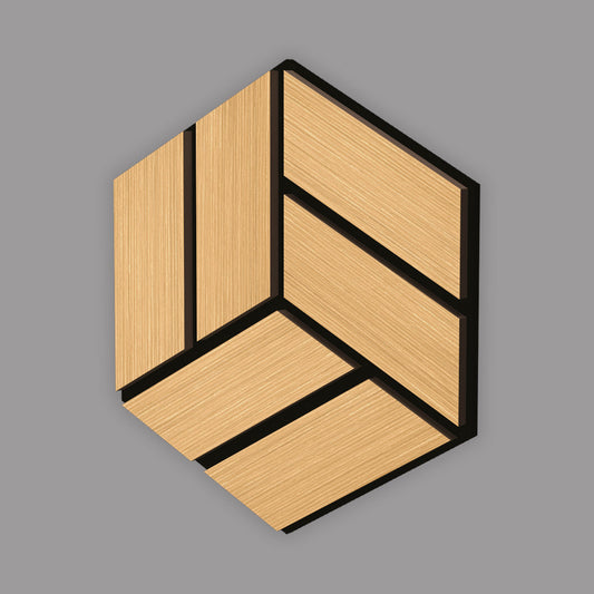 Pannello Acustico Esagonale in MDF 300x260 mm - White Oak - ARD