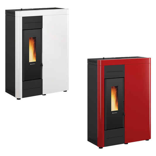 EXTRAFLAME NORDICA - Termostufa A Pellet 'Virna' Colore Bordeaux COD.7001596