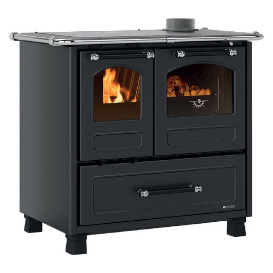 NORDICA EXTRAFLAME - Cucina A Legna 'Family 4,5' Colore Nero Antracite COD.7000980