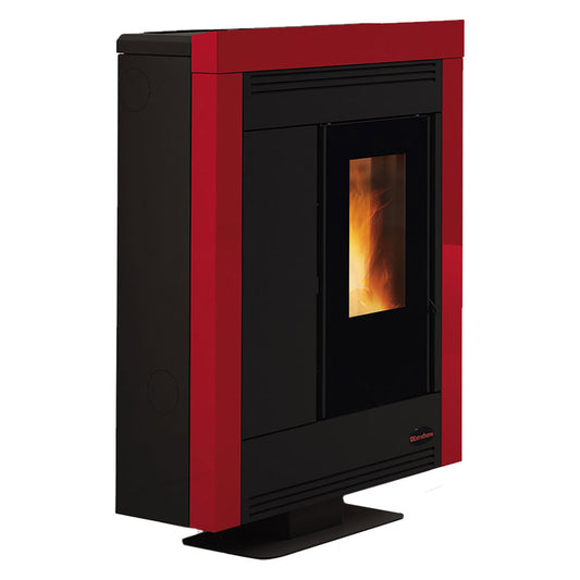 EXTRAFLAME NORDICA - Stufa A Pellet 'Souvenir Steel Evo' Colore Bordeaux COD.7001924