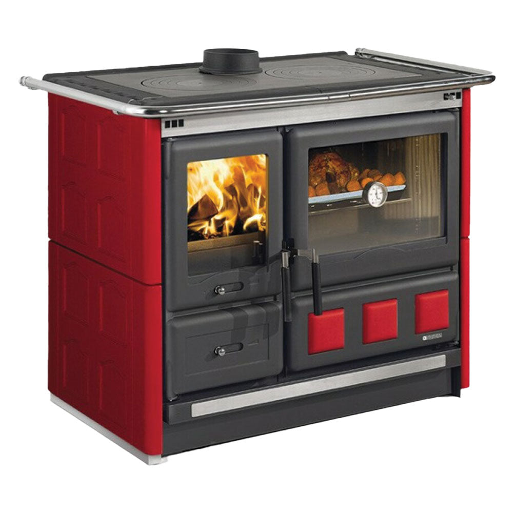 NORDICA EXTRAFLAME - Cucina A Legna 'Rosa Xxl Vst Maiolica' Bordeaux COD.7000994