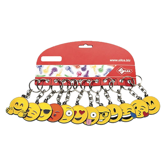 SILCA - Portachiavi 'Emoji' Cf. 12 Pezzi (Soggetti Misti) - Art. 