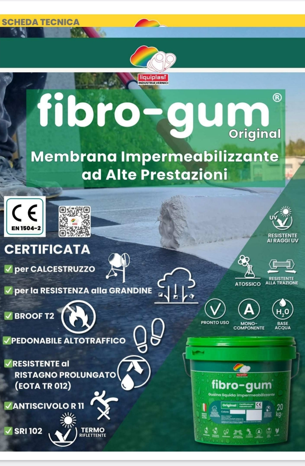 GUAINA LIQUIDA IMPERMEALIZZANTE FIBROGUM ORIGINAL 20KG