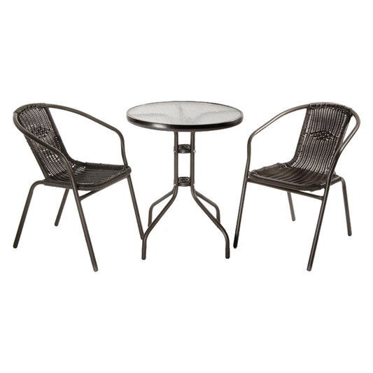 LIF - Set Giardino In Polyrattan 'Achille' Colore Marrone/Antraci