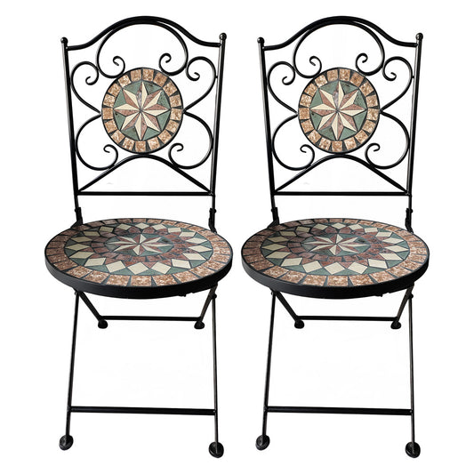 LIF - Coppia Sedie Decoro Mosaico 'Morgana' Cm 38 X H.90 COD. 612
