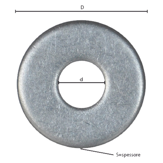 Rondella Grembialina Inox A2 M 15- 3,0 X 44 X  15 Mm COD. 402441