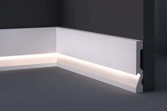 Battiscopa in Polimeri alloggio LED 100x18x2000 mm - Hd Skirting Led