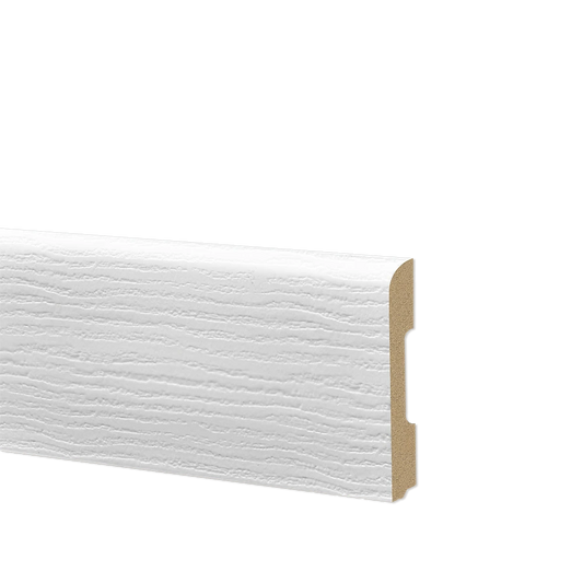 Battiscopa in Duropolimero Effetto Legno Bianco Venato 2 Metri x68x10mm