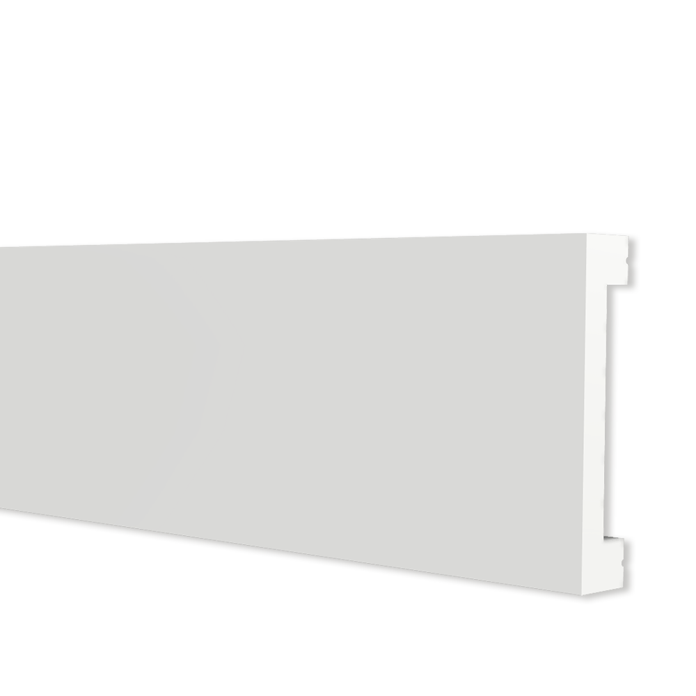 Battiscopa passacavi in duropolimero bianco 2000x50x10mm