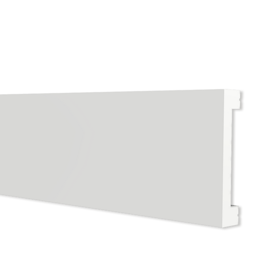 Battiscopa passacavi in duropolimero bianco 2000x50x10mm