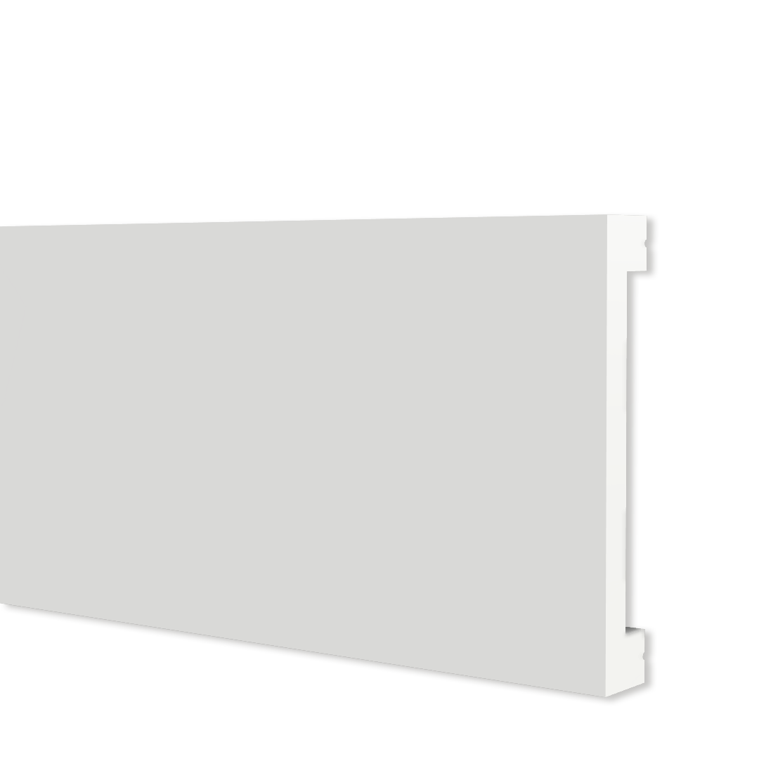 Battiscopa passacavi in duropolimero bianco 2000x60x10mm