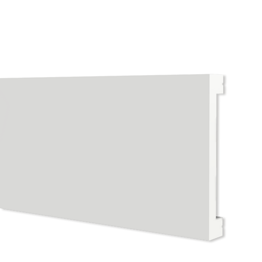 Battiscopa passacavi in duropolimero bianco 2000x60x10mm