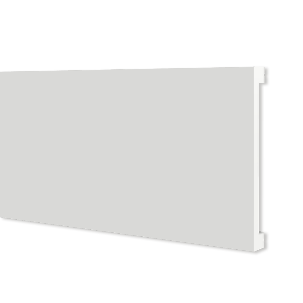 Battiscopa passacavi in duropolimero bianco 2000x80x10mm