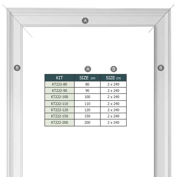 CORNICE PER PORTA DOOR MODULING IN DUROPOLIMERO 2 Pz da 2,4 Metri x100x30 mm + 1 Pz da 80x100x30mm
