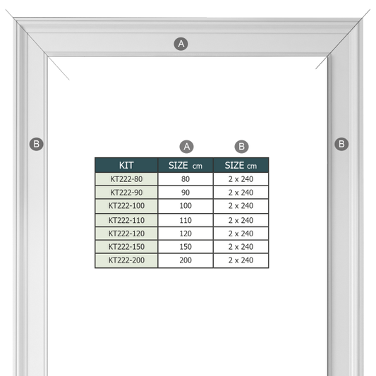 CORNICE PER PORTA DOOR MODULING IN DUROPOLIMERO2 Pz da 2,4 Metri x100x30 mm + 1 Pz da 1500x100x30mm